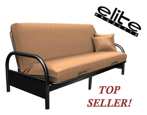 Elite Round Arm Metal Futon - Fast FedEx Shipping! Futon