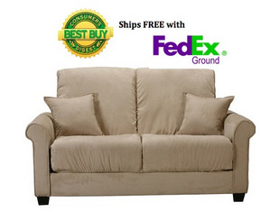 Handy Living Loletta Loveseat Convert-a-Couch - Fast FREE FedEx Shipping!