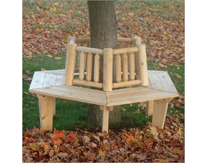 Old Adirondack, Inc. 36 inch Around the Tree Bench with Back - Fast FREE FedEx Shipping!