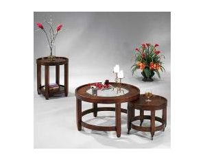 Bassett Mirror Modular Mates Round Cocktail w/Nested Rollout on Casters