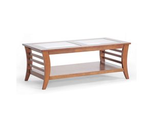 Baxton Studio Allison Honey Brown Wood Modern Coffee Table with Glass Inlay