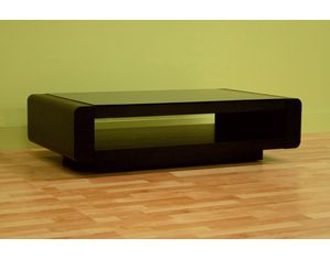Baxton Studio Wenge Finish Glass Top MDP Coffee Table 673A-HB-03