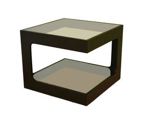 Baxton Studio Black Oak and Glass Square CT-003