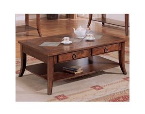 Union Square Slate Inlay 2 Drawer Coffee Table