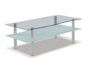 Global Furniture 8086 Series Chrome and Clear Coffee Table