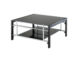 Powell Glossy Black and Silver Square Cocktail Table