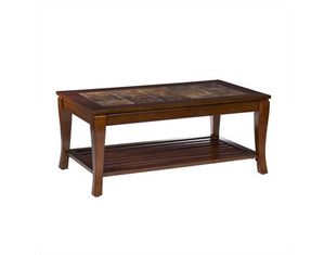 SEI Cambria Brown Cherry Slate Cocktail Table