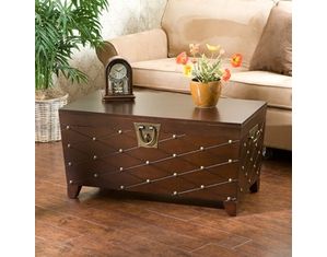 SEI Espresso Nailhead Trunk Cocktail Table