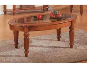 Sunrise Home Furnishings Alexandria Cocktail Table with Glass (Oak)