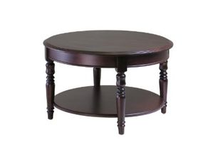 Winsome Whitman Round Coffee Table Carved Legs