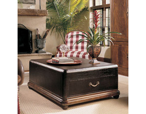 American Drew Bob Mackie Crocodile Embossed Leather Trunk Coffee Table - FREE Inside Delivery!
