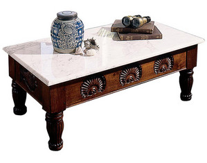 Bauer International Smiling Fish Coffee Table with Wood Top