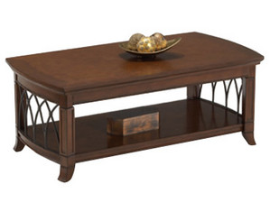 Bernards Furniture Cathedral Cherry with Metal Cocktail Table