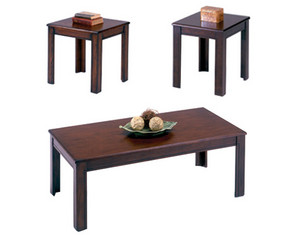 Bernards Furniture Espresso Cocktail Table with 2 End Tables