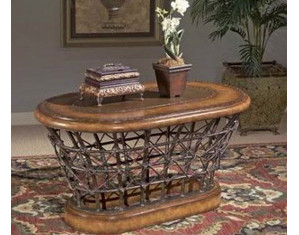Butler Oval Cocktail Table with Wood Top