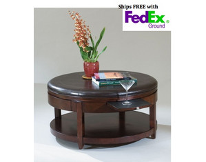 Magnussen Brunswick Round Cocktail Table with Casters - Fast FREE FedEx Shipping!
