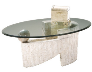 Magnussen Ponte Vedra Oval Cocktail Table with Glass Top