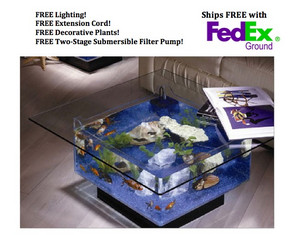 Midwest Tropical Square Coffee Table Aquarium - Fast FREE FedEx Shipping!