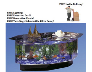 Midwest Tropical Stretched Octagon Coffee Table Aquarium - FREE Inside Delivery!