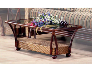 Night & Day Furniture Rattan Floral Tulip Coffee Table