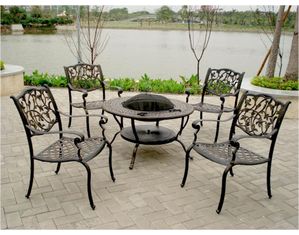 Anderson Teak Victoria Fire Pit Table Set - FREE Inside Delivery!