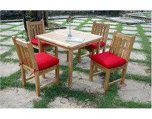 Anderson Teak Bahama 35 inch Square Table with 4 Classic Dining Chairs - FREE Inside Delivery!