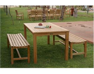 Anderson Teak Bahama 70 inch Rectangular Dining Table with 2 Bench Set - FREE Inside Delivery!