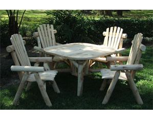 Lakeland Mills 47 inch  Roundabout Table with 4 Dining Chairs Patio Dining Set - Fast FREE FedEx Shipping!