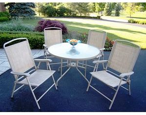Oakland Living 5 Piece Dining Set with Tubular and Sling - Fast FREE FedEx Shipping!