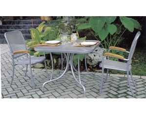 Oakland Living Square Table and Aluminum Chair - Fast FREE FedEx Shipping!