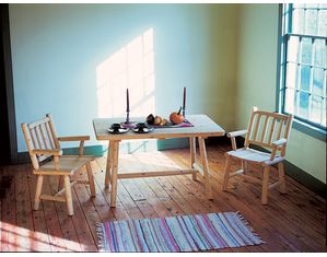Old Adirondack Whitehall Table with 2 Dining Chairs Patio Dining Set - FREE Inside Delivery!