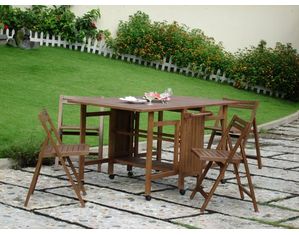 VIFAH Hideaway Dining Set Light