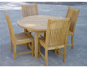 Anderson Teak 67 inch Ovel Extention Table and Chikago Chair Patio Dining Set - Fast FREE FedEx Shipping!