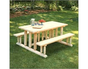 Rustic Natural Cedar Furniture Park Style Picnic Table - FREE Inside Delivery!