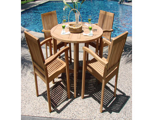 The Futon Place Leveb Round Butterfly Table and Chair Dining Set - FREE Inside Delivery!