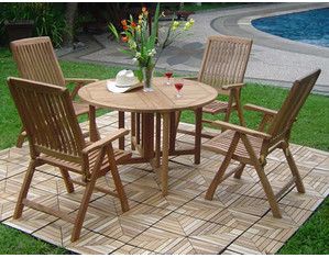 The Futon Place Marley Round Butterfly Table and Chair Dining Set - FREE Inside Delivery!