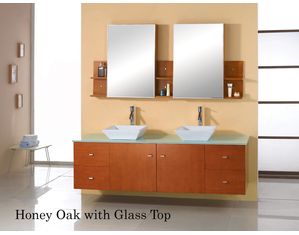 VIRTU USA Inc. 61 Inch Clarissa Honey Oak with Stone Top Bathroom Vanity