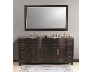 VIRTU USA Inc. Cathy Expresso with Travertine Stone Top Bathroom Vanity