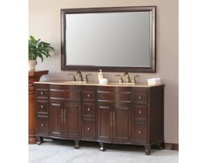 VIRTU USA Inc. Cathy with Baltic Brown Granite Stone Top Bathroom Vanity