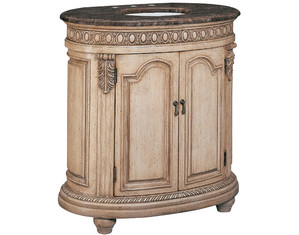 Belle Foret 33041R Single Basin Antique Parchment with Brown Calico Marble Bathroom Vanity - Fast FREE FedEx Shipping!