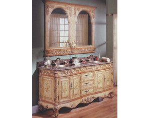 Fairfax Home Furnishings 260048B Double Vanity with Brown Marble Top - FREE Inside Delivery!