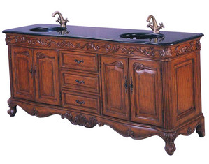 Fairfax Home Furnishings 260087 Double Vanity with Black Granite Top - FREE Inside Delivery!