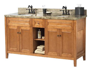 Pegasus 60 inch Beige Exhibit Bathroom Vanity - FREE Inside Delivery!
