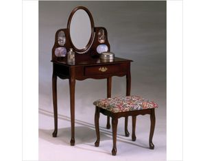 Bernards Furniture Cherry Picture Frame Vanity and Bench