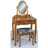Save  on Nostalgic Oak Vanity with Mirror and Bench at The Vanity Superstore