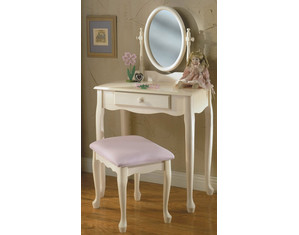 Powell Off-White Vanity - Mirror and Bench Included!