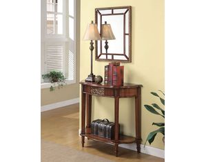 Union Square 3 Piece Brown Accent Console Table Mirror Lamp Set 900155