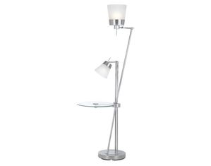 Cal Lighting 100W Pianosa Metal Torchiere With Glass Shade and 60W Reading Lamp