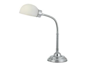 Cal Lighting 60W Cartagena Metal Desk Lamp With White Glass Shade