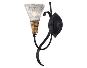 Z-Lite 1010-1S Mardi Gras 1 Light Wall Sconce Matte Black/Gold